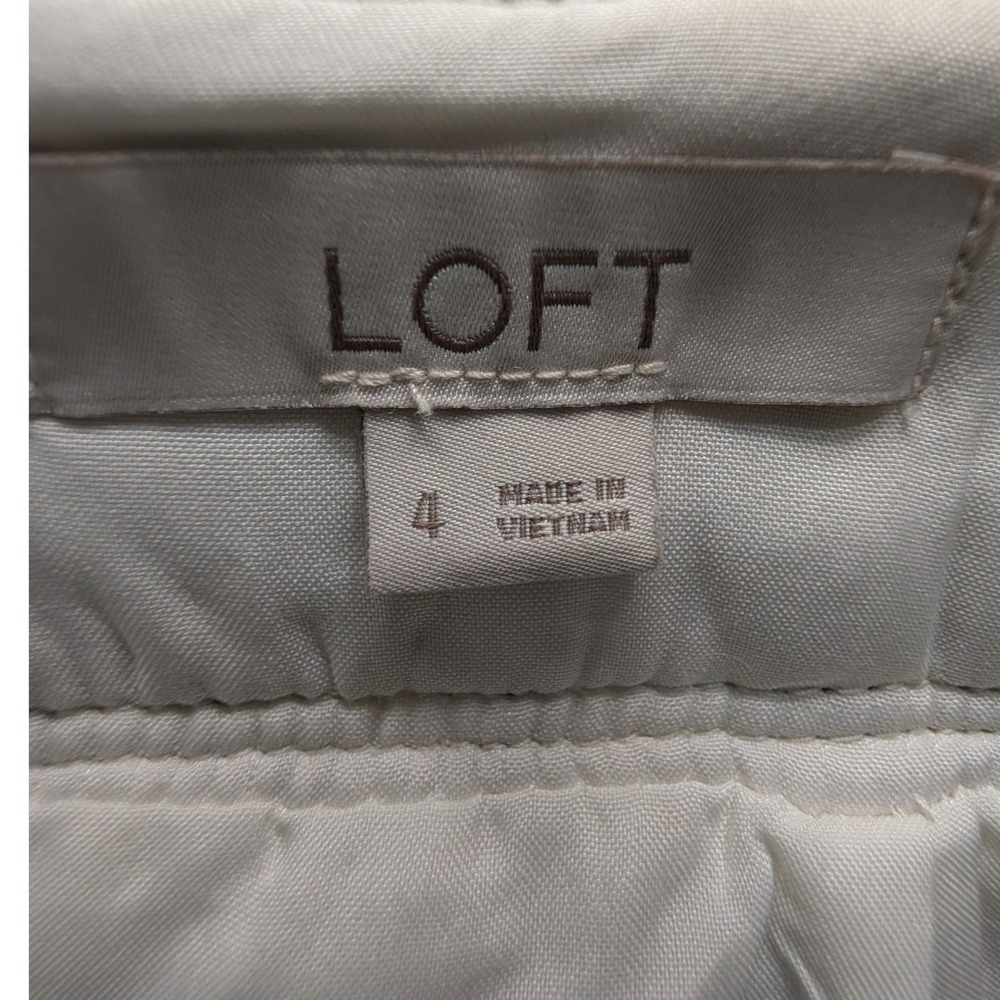 LOFT Mini Skirt White Black Plaid Boucle Wool Blend Metallic - 4 - Picture 6 of 7